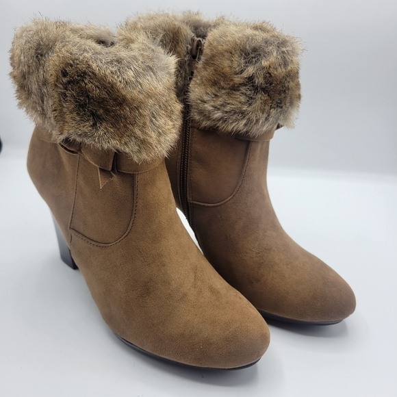 Dana Buchman heeled booties faux fur size 7 1/2 - Picture 1 of 16